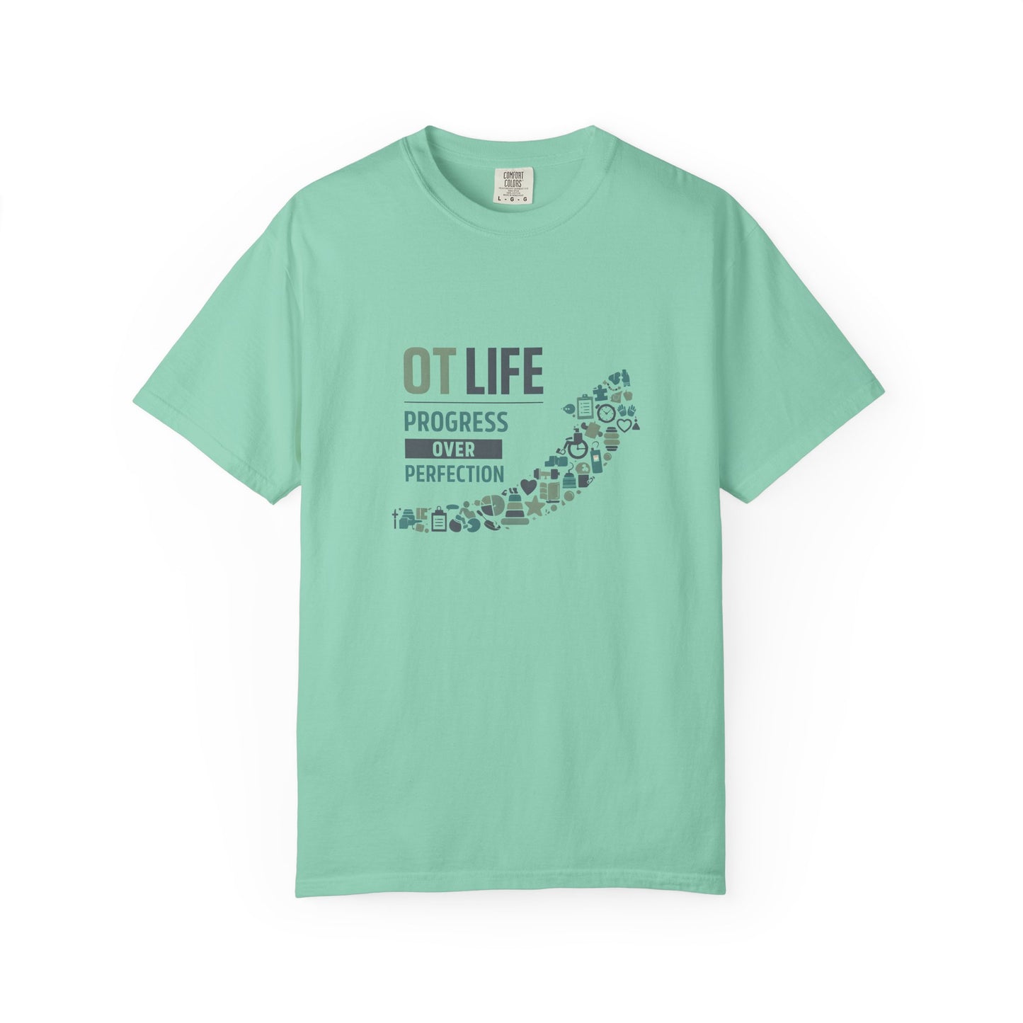 OT Life Progress Over Perfection T-Shirt | Occupational Therapy Arrow Design