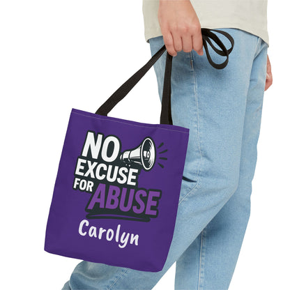 Empowerment Tote Bag - No Excuse for Abuse, Advocacy Tote, Eco-Friendly Bag, Fundraiser Gift, Awareness Campaign Bag