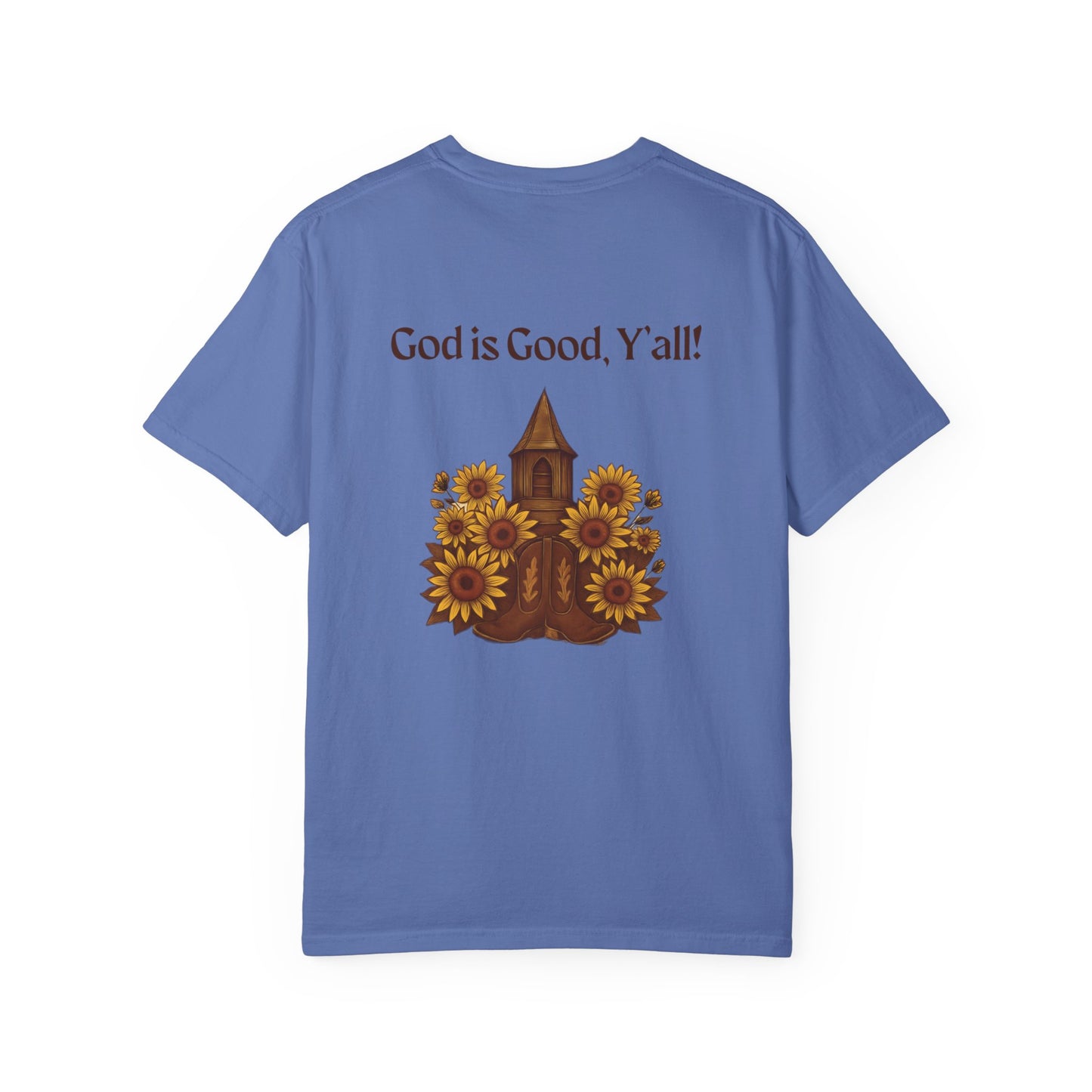 Unisex Sunflower Tee - Inspirational T-Shirt, God is Good Y'all, Casual Wear, Gift for Gardeners, Faith-Based Apparel