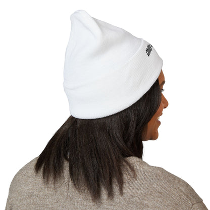 Chilly & Unbothered beanie | Embroidered cuffed knit hat, snowflake design