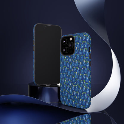 Phone Case, Texas Bluebonnet Tough Case, Navy Floral Phone Cover, Protective iPhone Case, Samsung Galaxy Case, Texas Wildflower Gift