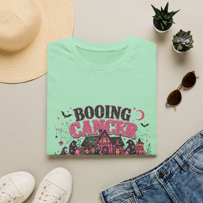 Booing Cancer T-Shirt | Halloween Haunted House, Ghosts, Pink Ribbon Awareness