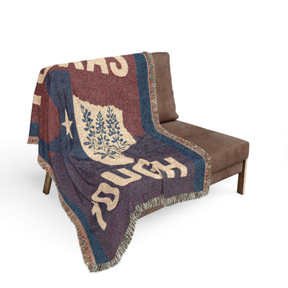 Texas Tough Woven Blanket, Cozy Home Decor, Southwestern Style Throw for Any Occasion, Great Gift for Texans, Picnic Essential