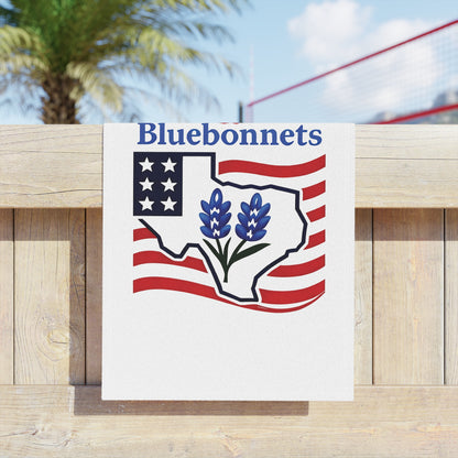 Texas Themed Beach Towel, Red White Bluebonnets Independence Day Towel, Patriotic Pool Towel, Fourth of July Gift, Summer Holiday Towel, USA
