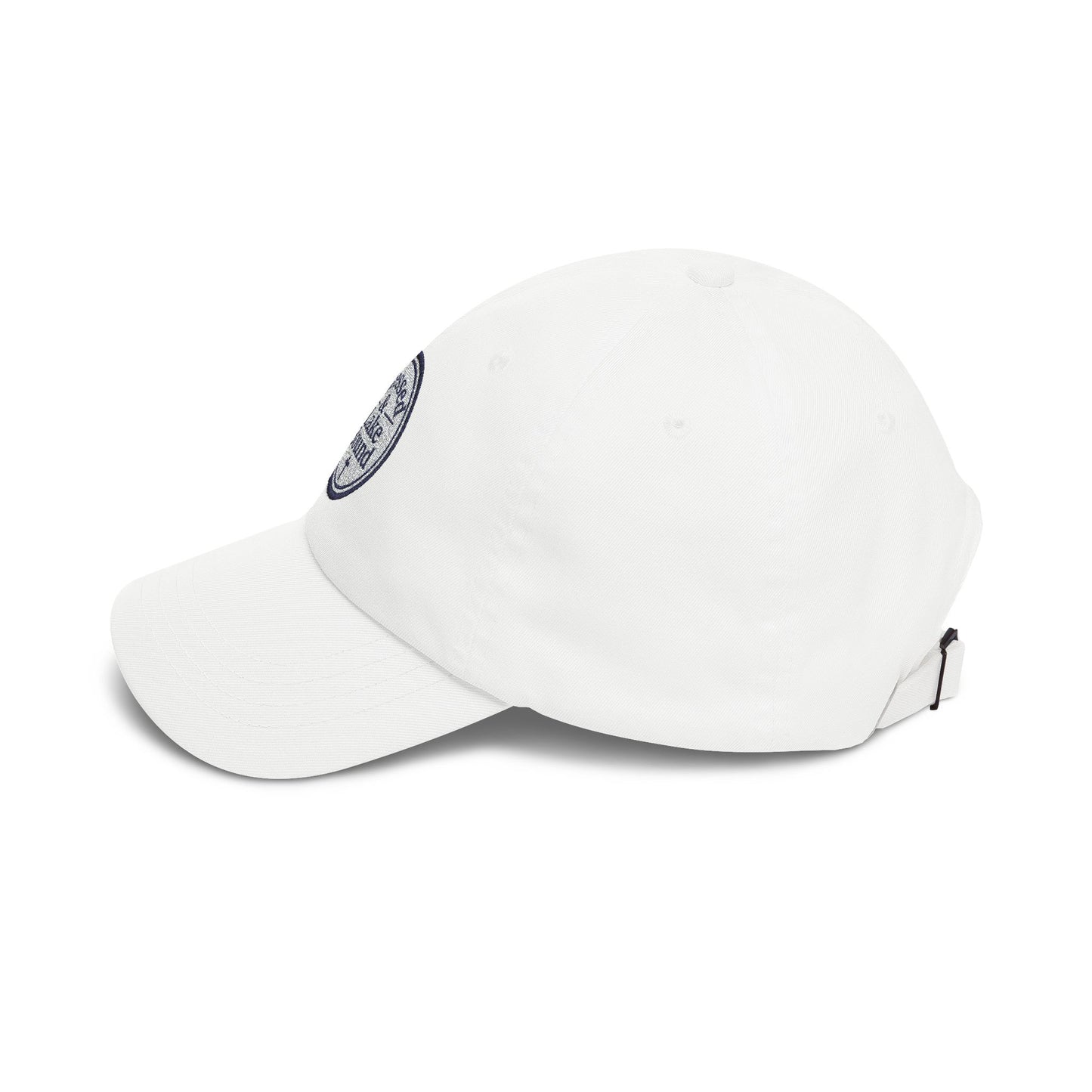 Blessed & Lake Bound Dad Cap | Embroidered Circle Logo, White Baseball Hat