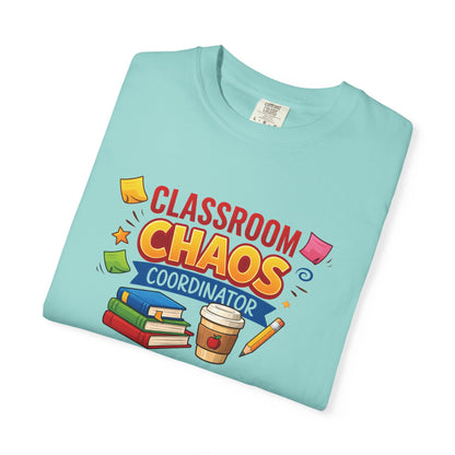 Classroom Chaos Coordinator T-shirt | Teacher Coffee Books Pencil