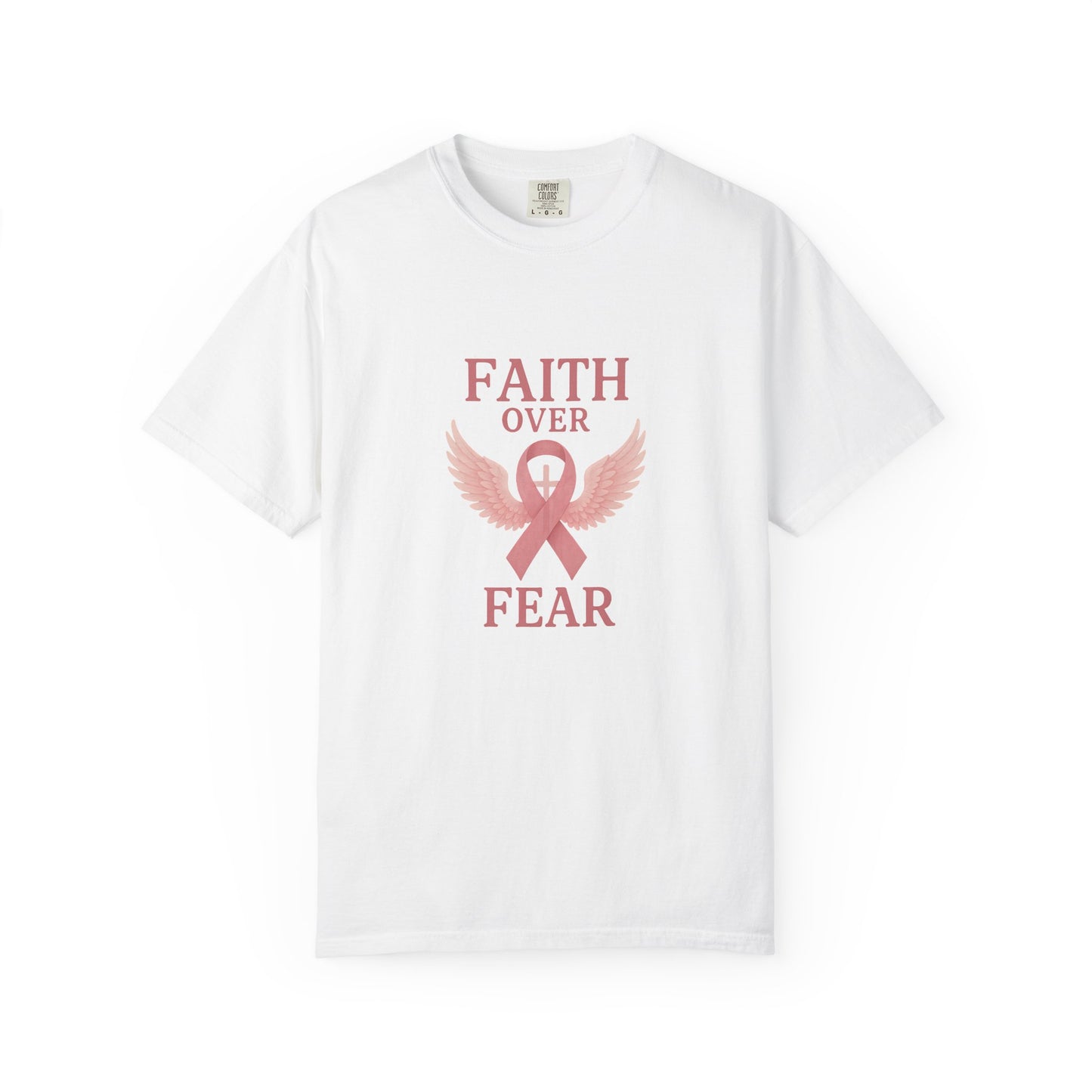 Faith Over Fear Unisex T-Shirt, Inspirational Shirt, Breast Cancer Awareness Tee, Gift for Support, Everyday Casual Wear
