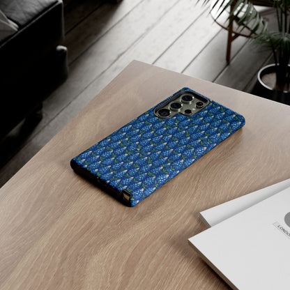 Phone Case, Texas Bluebonnet Tough Case, Navy Floral Phone Cover, Protective iPhone Case, Samsung Galaxy Case, Texas Wildflower Gift