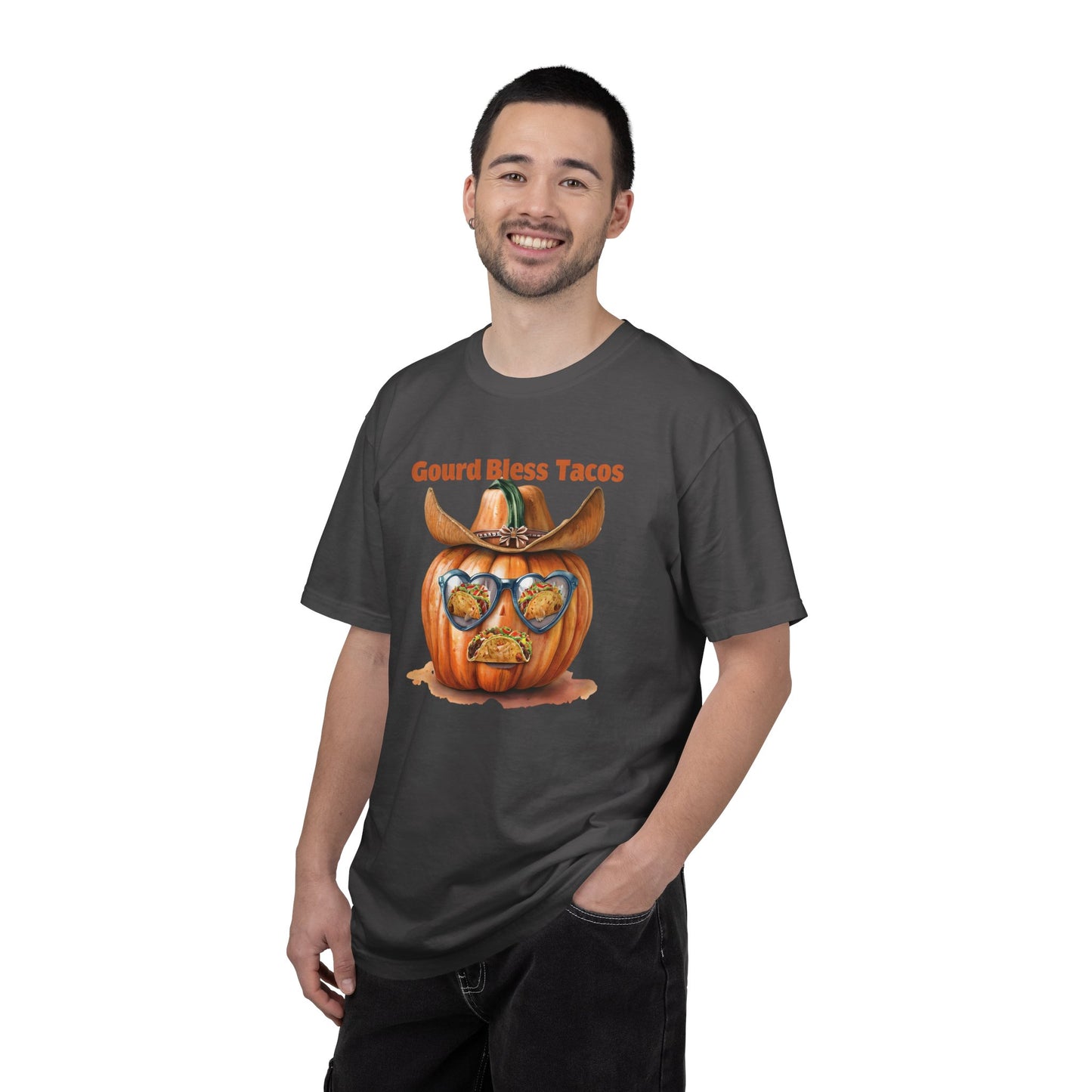 Funny Halloween T-Shirt, Gourd Bless Tacos Tee, Unisex Graphic Tee, Taco Lover Shirt, Fall Festival Apparel, Cute Pumpkin Shirt