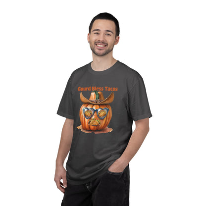 Funny Halloween T-Shirt, Gourd Bless Tacos Tee, Unisex Graphic Tee, Taco Lover Shirt, Fall Festival Apparel, Cute Pumpkin Shirt