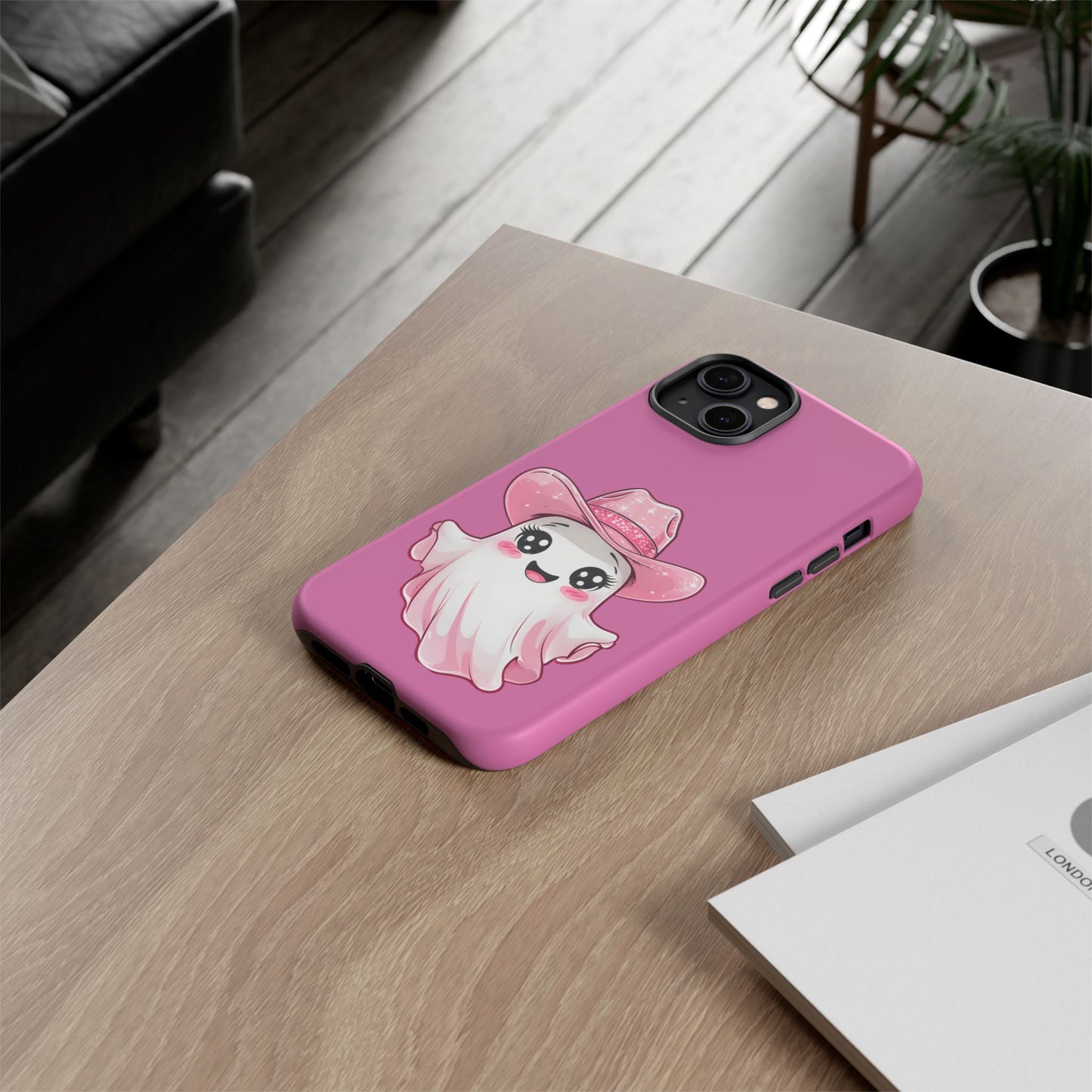 Cute Ghost Phone Case - Fun, Whimsical, Kawaii, Halloween, Gift Idea, Pink Ghost Design