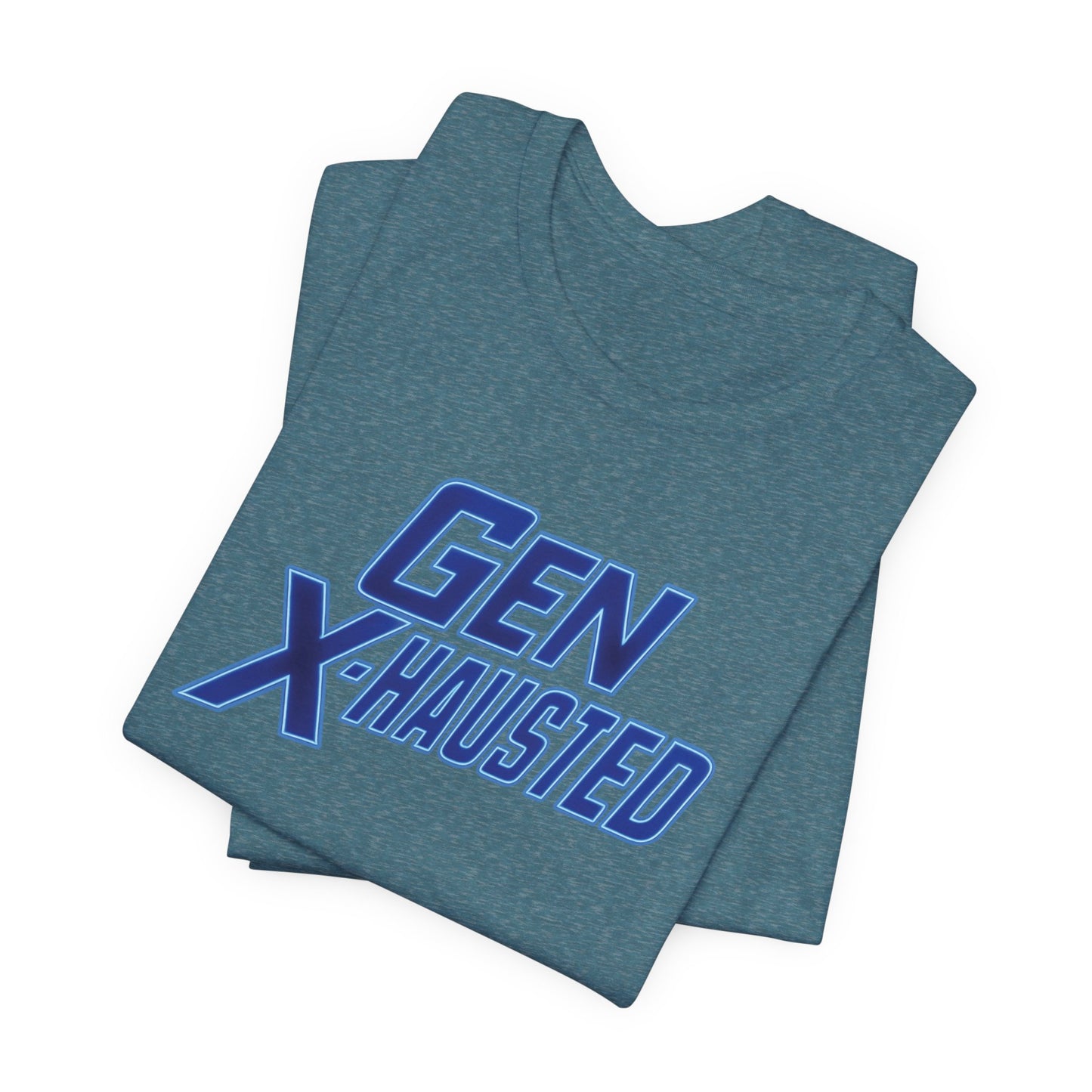 Gen X-Hausted Unisex Tee - Retro Humor Tee, Gift for Gen X, Casual Wear, Trendy Graphic Shirt, Unique Meme Apparel