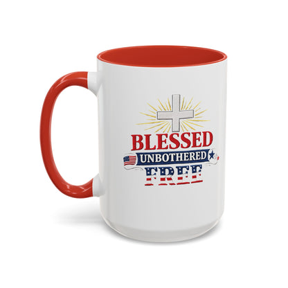 Blessed Unbothered Free, Coffee Mug | Accent Coffee Mug