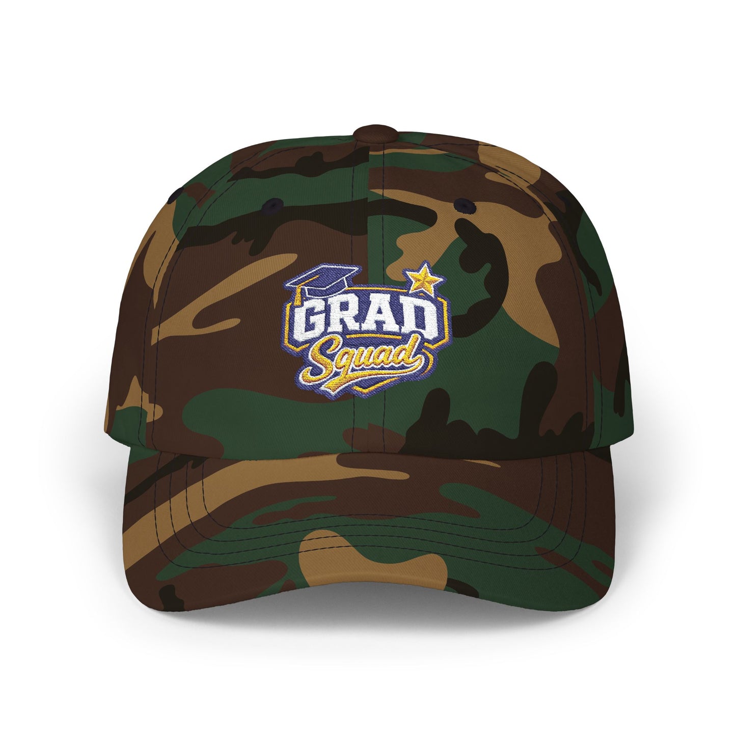 Grad Squad Dad Cap | Graduation embroidered hat, school colors