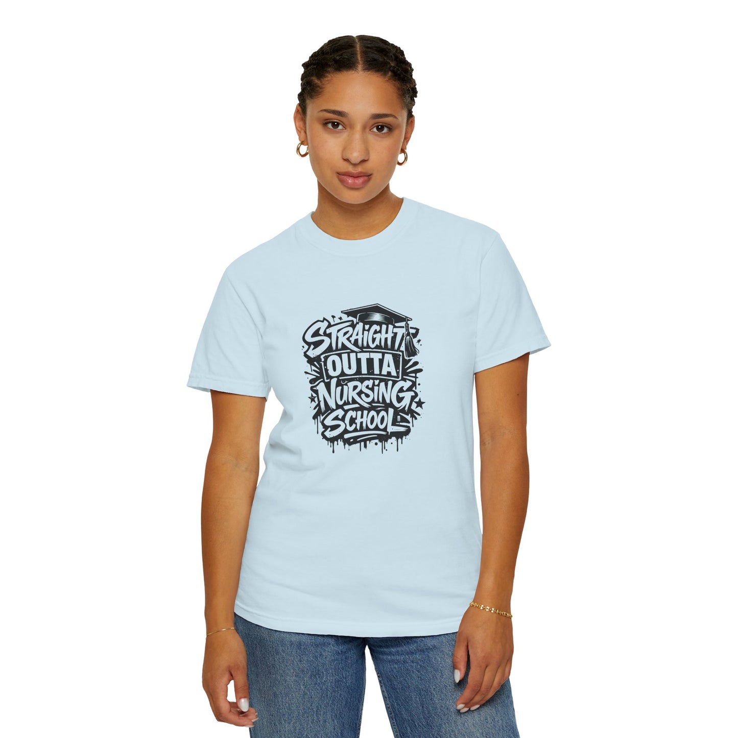 Straight Outta Nursing School T-shirt | Nursing Graduate Tee, Cap Graphic