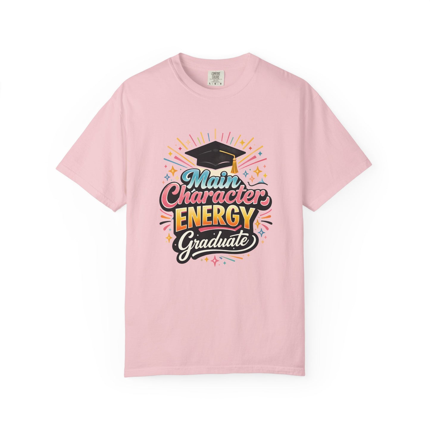 Main Character Energy Graduate T-Shirt | Graduation Cap Typography Tee