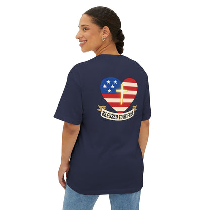 Freedom & Faith Unisex Oversized Tee, Summer Vibes Tee, Casual Gift, Patriotic Apparel, Faith-Based Outfit