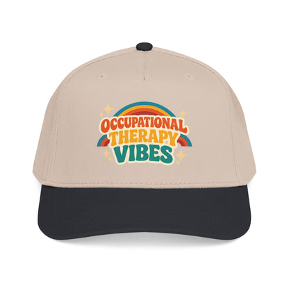 Occupational Therapy Vibes Cap | Retro Rainbow Mid Profile Baseball Cap