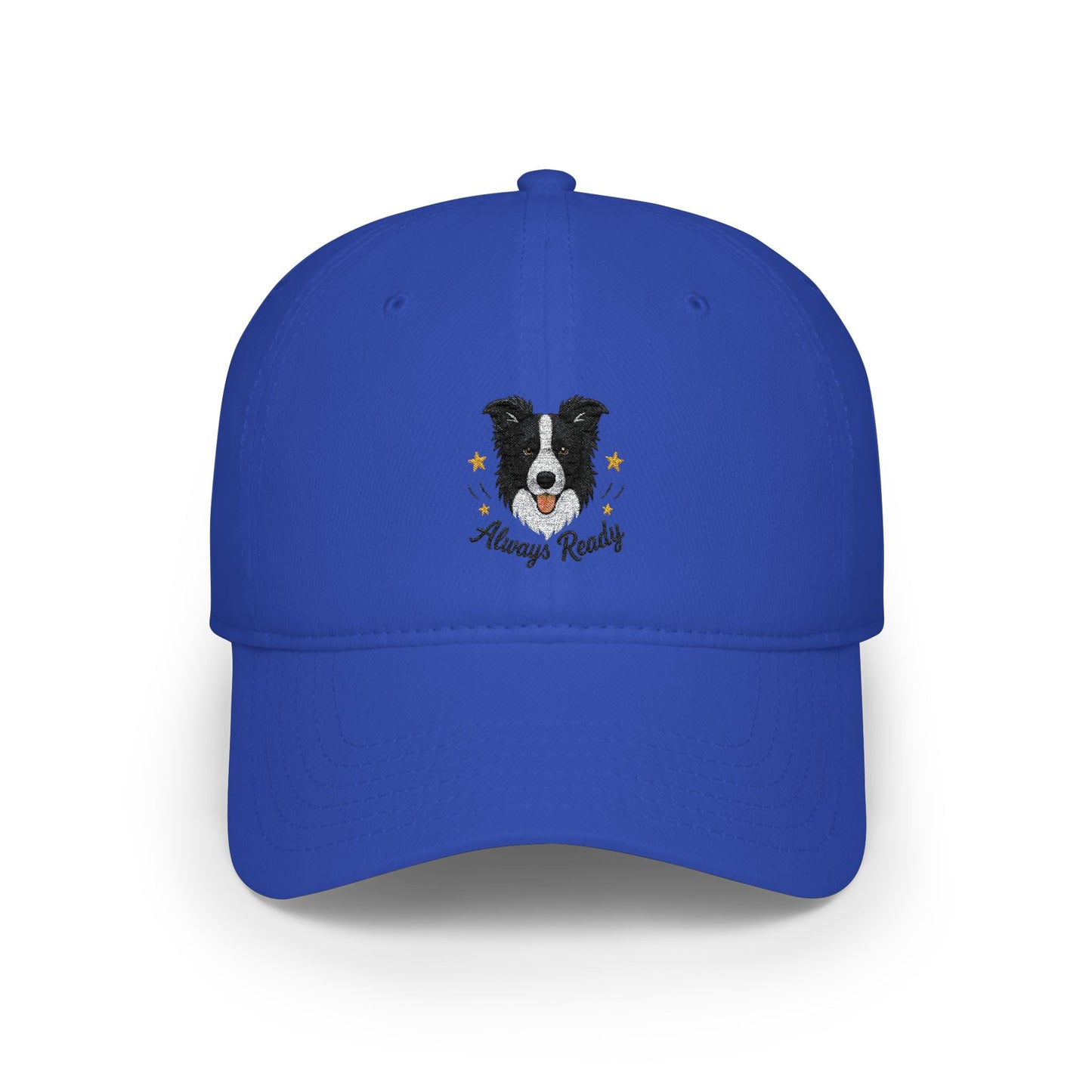 Border Collie 'Always Ready' Embroidered Baseball Cap
