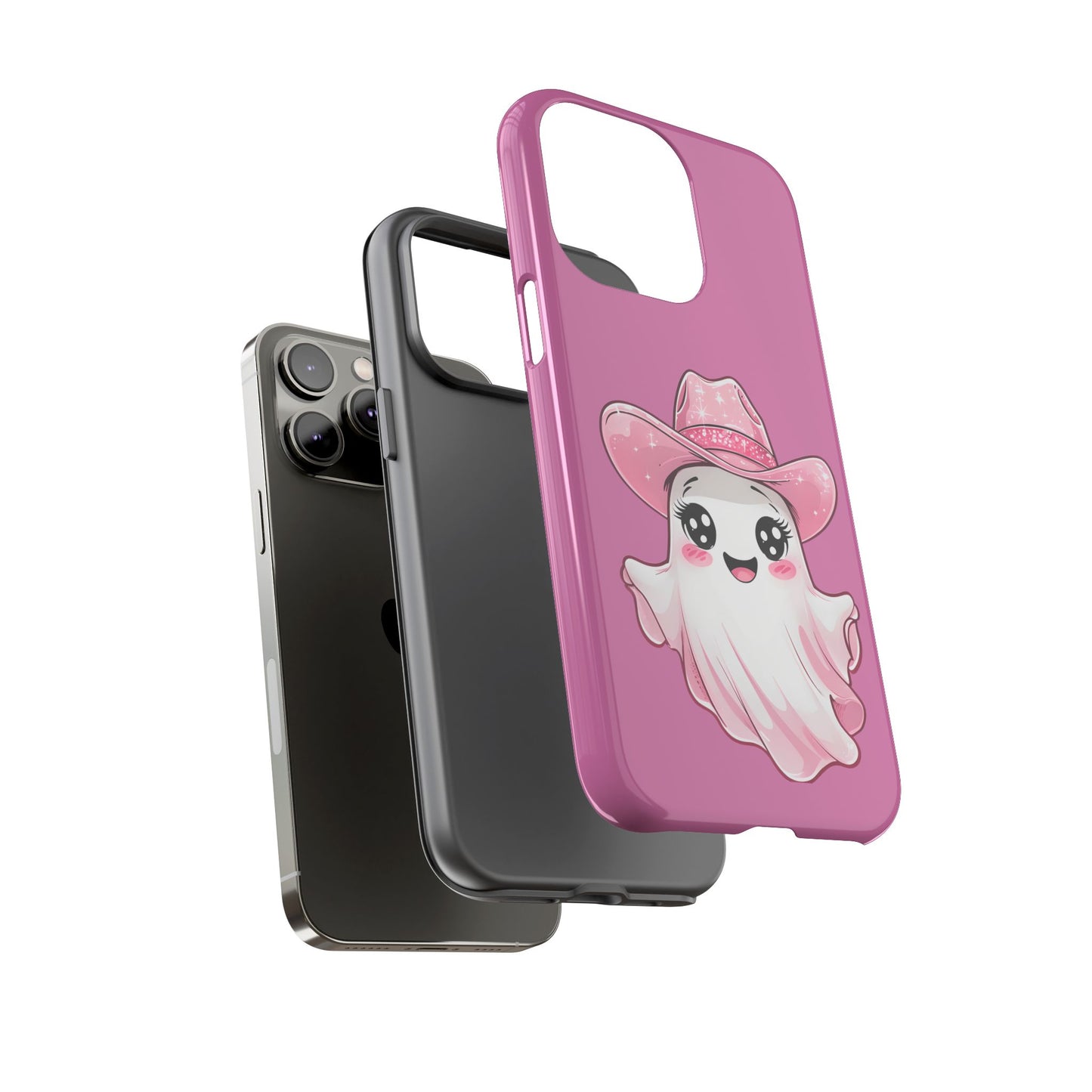 Cute Ghost Phone Case - Fun, Whimsical, Kawaii, Halloween, Gift Idea, Pink Ghost Design