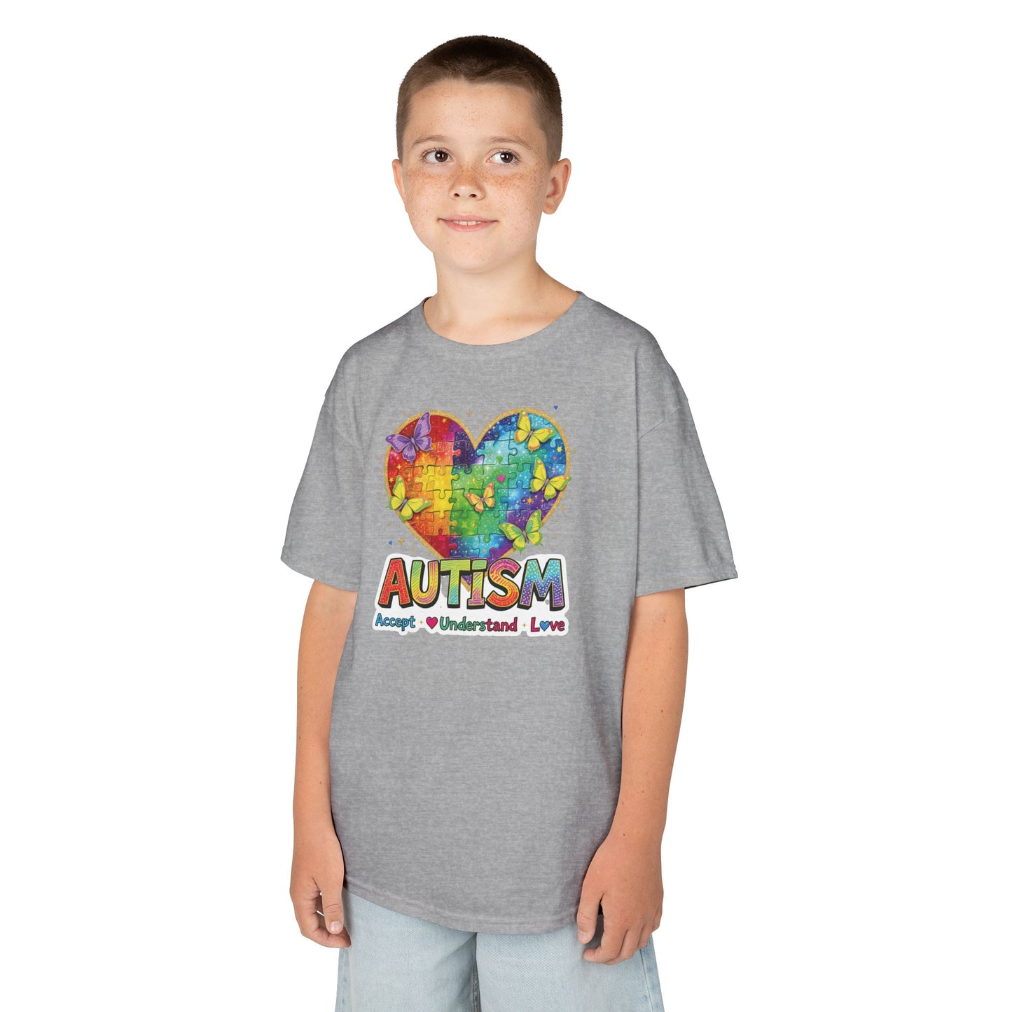 Autism Puzzle Heart Kids Tee | Accept Understand Love