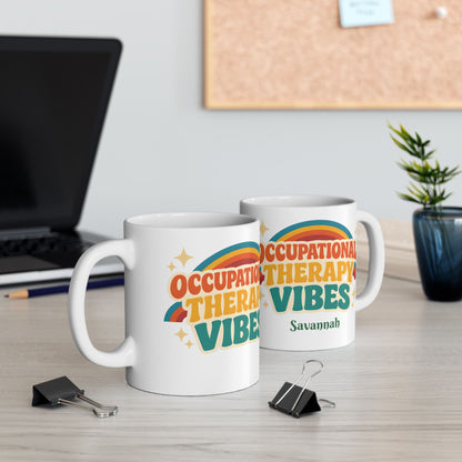 Occupational Therapy Vibes Retro Personalized Mug