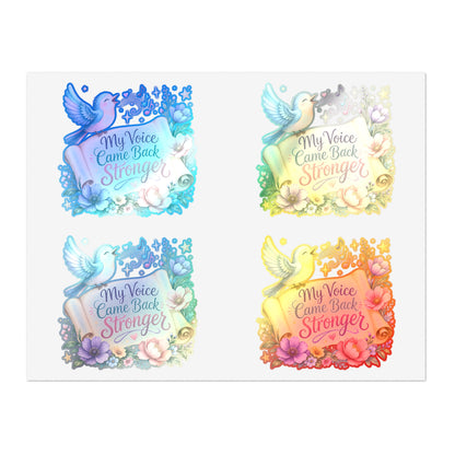 My Voice Came Back Stronger Sticker Sheet | Floral Hummingbird Inspirational