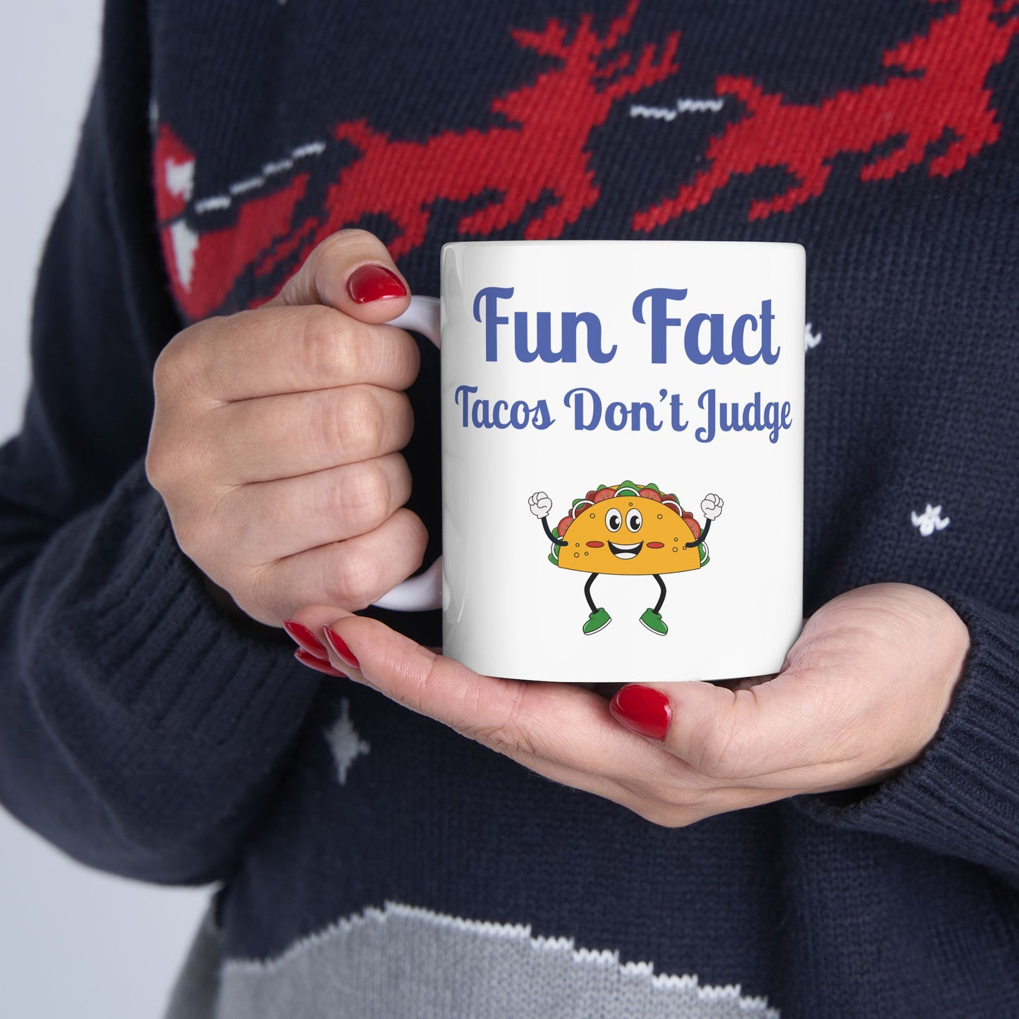 Fun Taco Fact Ceramic Mug - Perfect Gift for Taco Lovers, Foodie Gifts, Kitchen Decor, Quirky Coffee Cup, Humorous Kitchenware