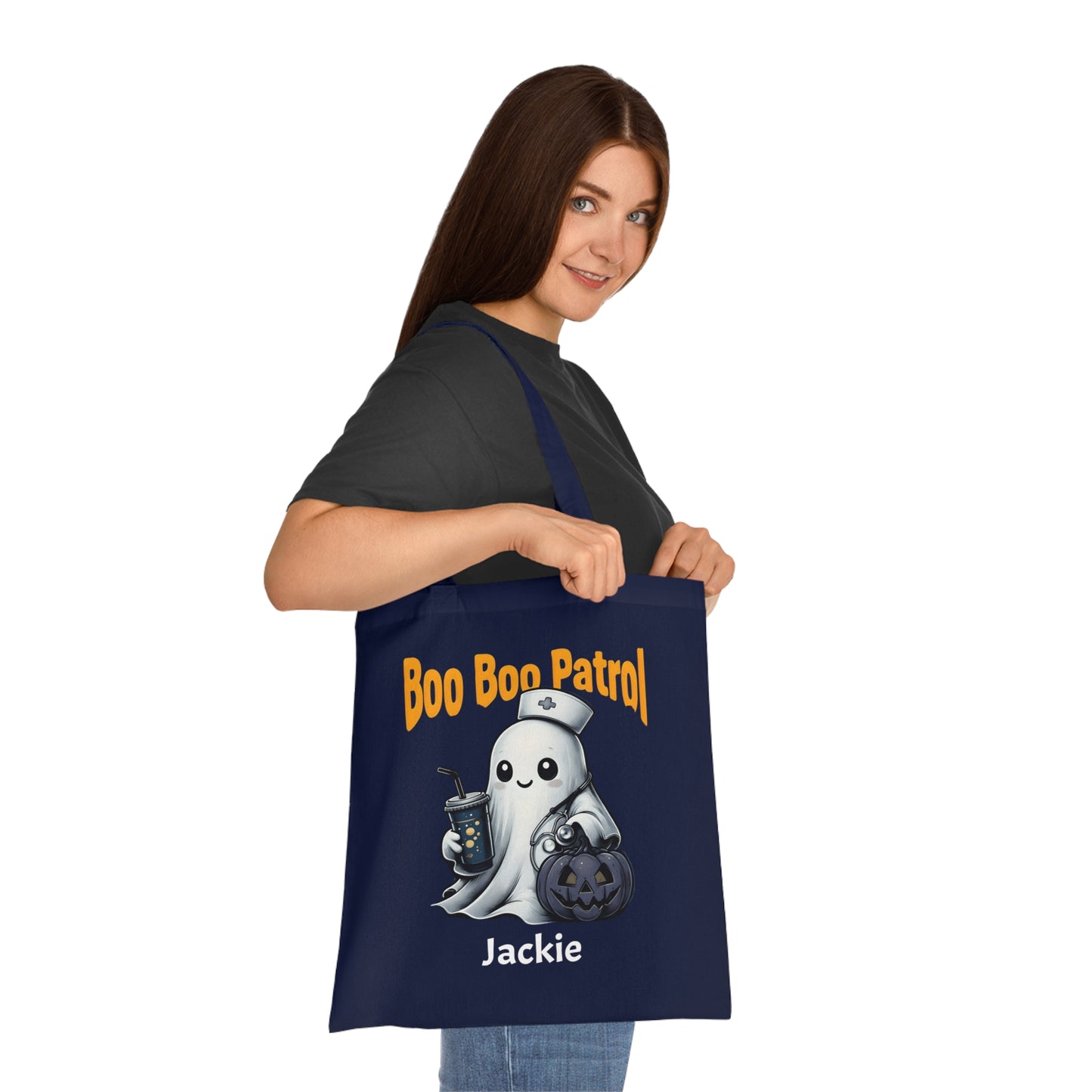 Boo Boo Patrol Nurse Halloween Tote Bag, Cute Ghost Design, Trick or Treat Bag, Halloween Party, Spooky Season Essential, Nurses Gift