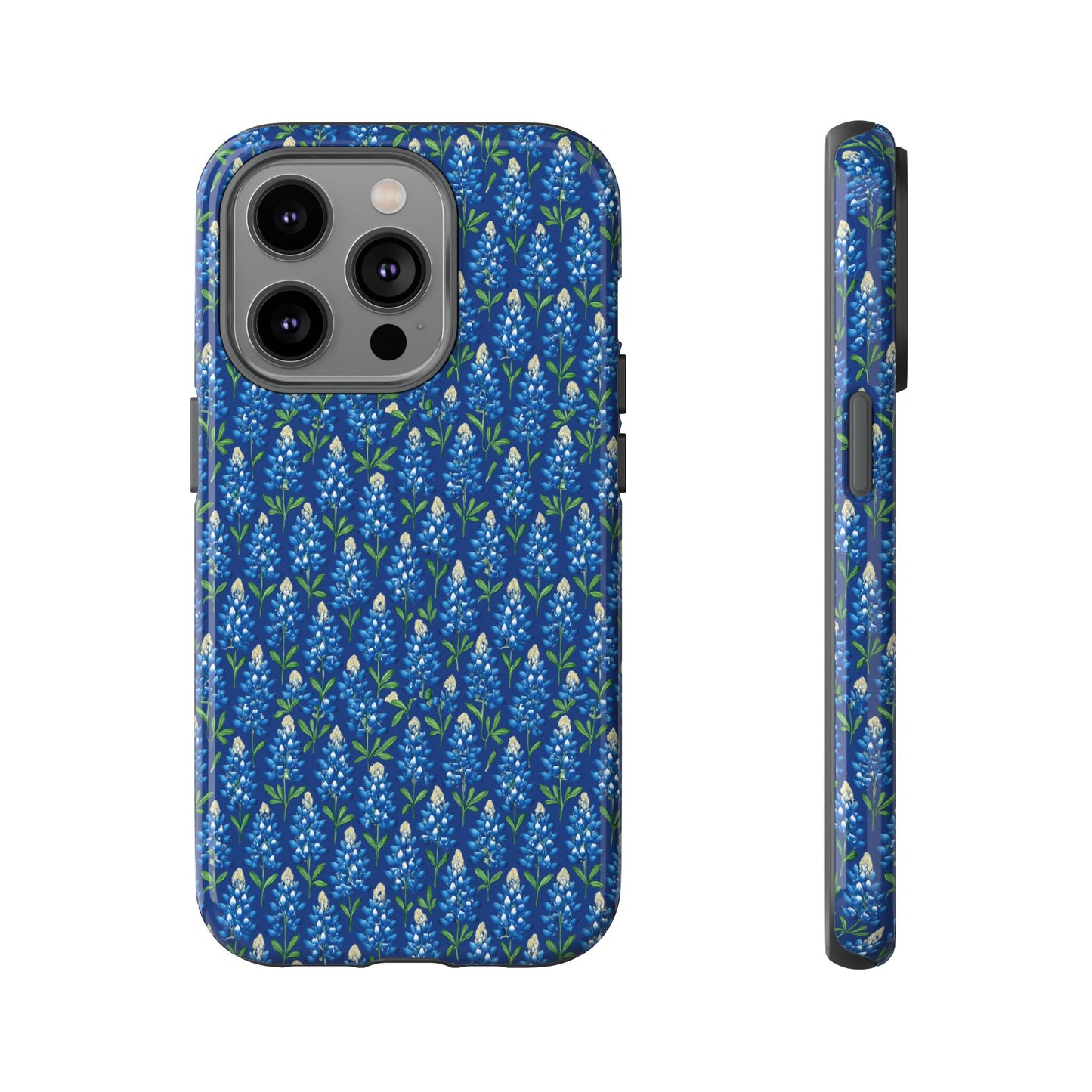 Phone Case, Texas Bluebonnet Tough Case, Navy Floral Phone Cover, Protective iPhone Case, Samsung Galaxy Case, Texas Wildflower Gift