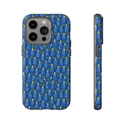 Phone Case, Texas Bluebonnet Tough Case, Navy Floral Phone Cover, Protective iPhone Case, Samsung Galaxy Case, Texas Wildflower Gift