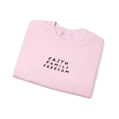 Faith Family Freedom Sweatshirt, Christian Sweatshirt, Religious Apparel, Inspirational Jumper, Religious Gift for Him/Her, Cozy Sweatshirt