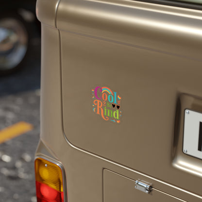 Colorful Kindness Outdoor Sticker, Cool 2 be Kind, Waterproof Die-Cut Vinyl, Great for Laptops, Cars, Water Bottles, Gifts