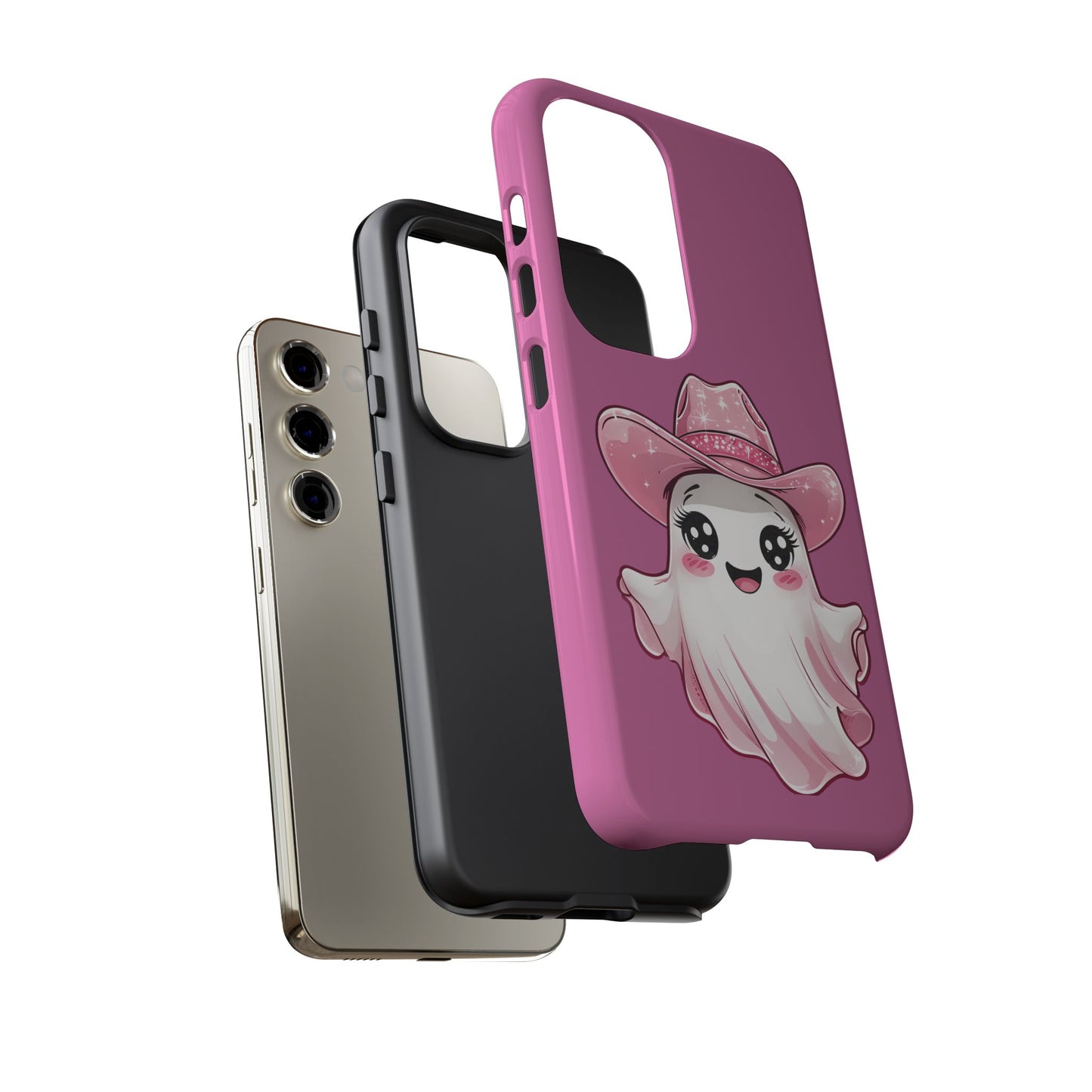 Cute Ghost Phone Case - Fun, Whimsical, Kawaii, Halloween, Gift Idea, Pink Ghost Design