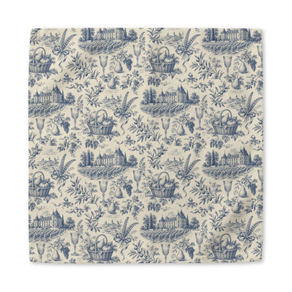 French Harvest Toile Landscape Pattern Cotton Napkin | Table Linen