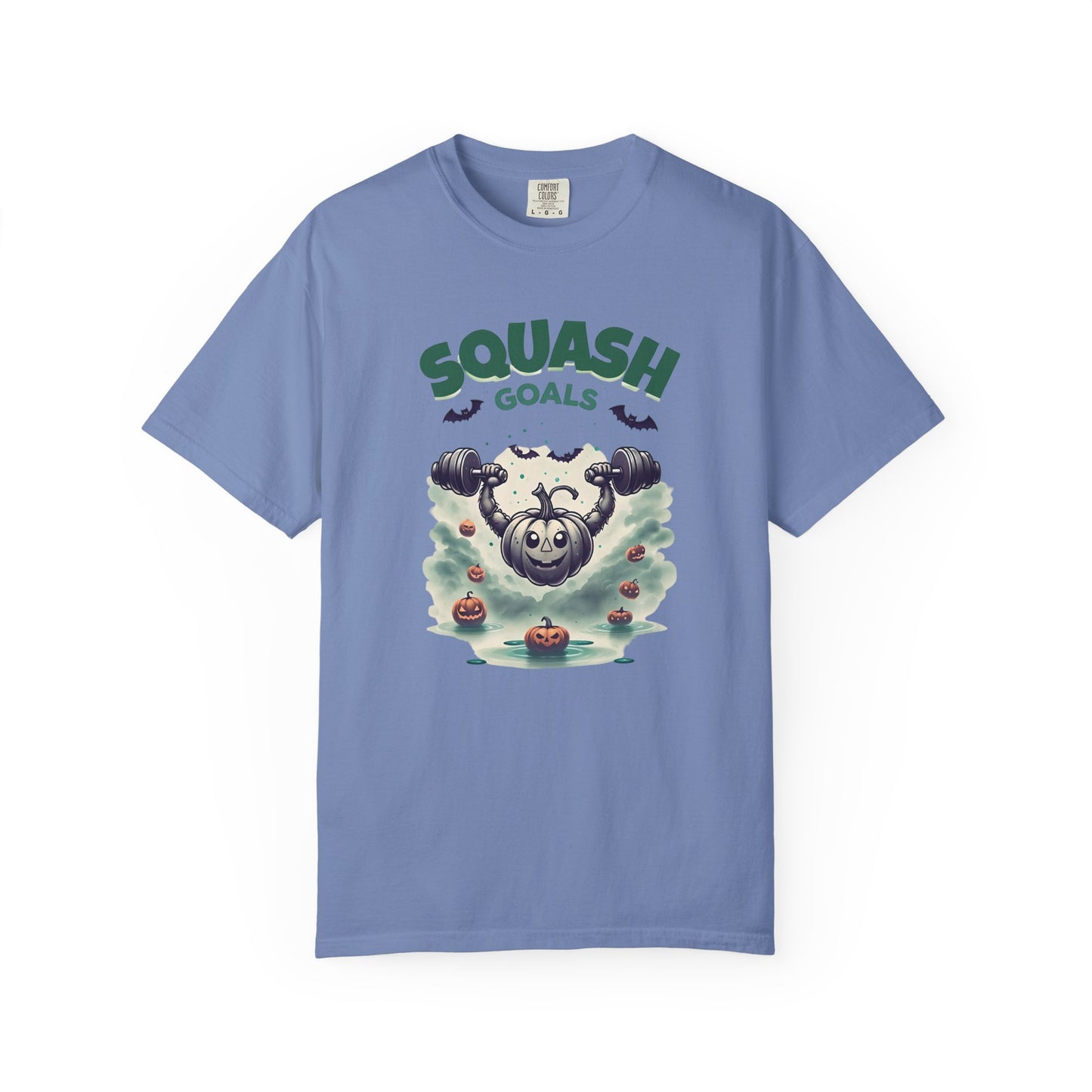 Halloween Fitness T-Shirt, Squash Goals Tee, Pumpkin Workout Shirt, Spooky Gym Wear, Fall Exercise Top, Unisex Apparel