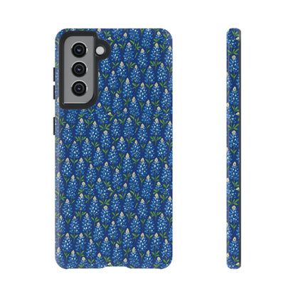 Phone Case, Texas Bluebonnet Tough Case, Navy Floral Phone Cover, Protective iPhone Case, Samsung Galaxy Case, Texas Wildflower Gift