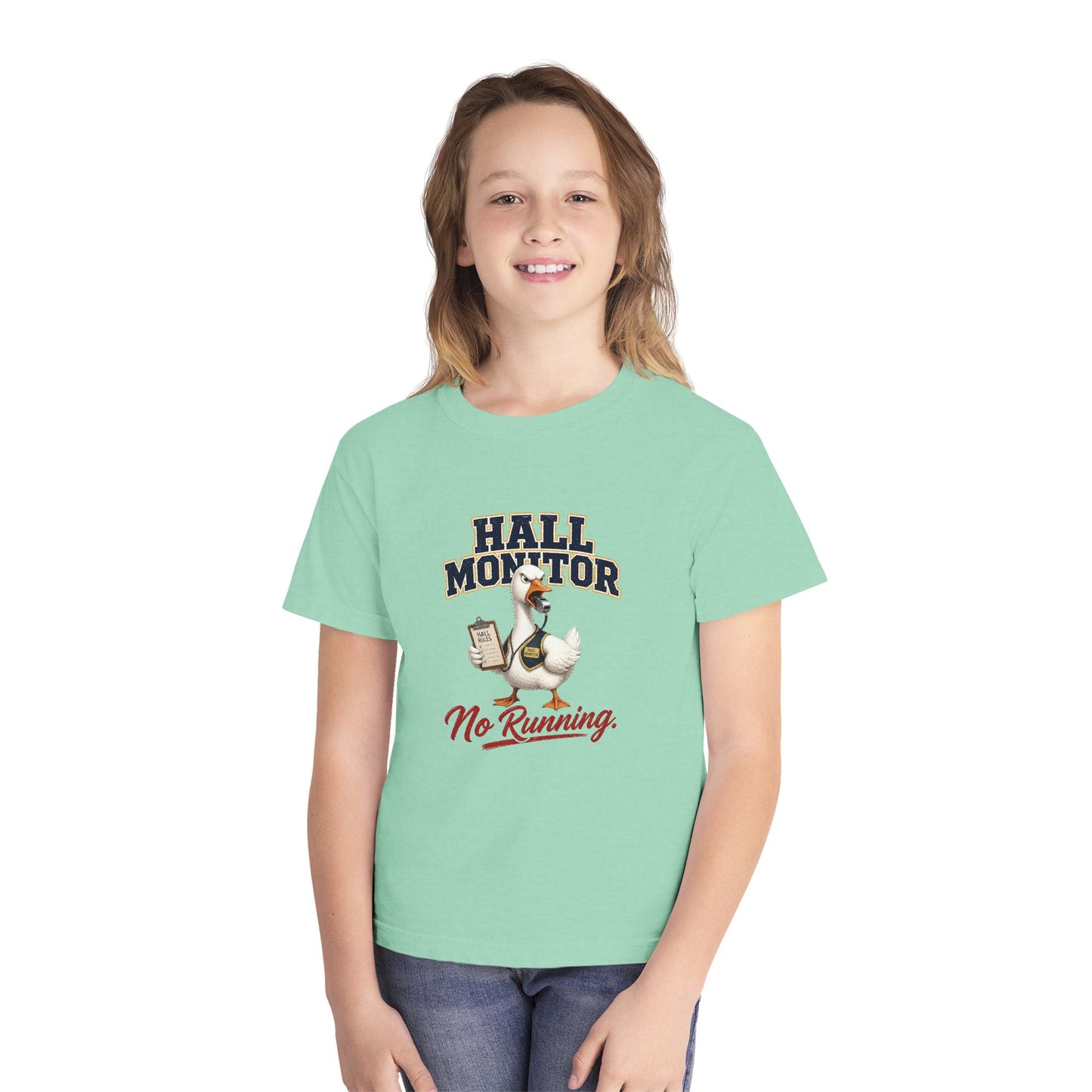 Hall Monitor Goose No Running Tee | Kids school safety shirt