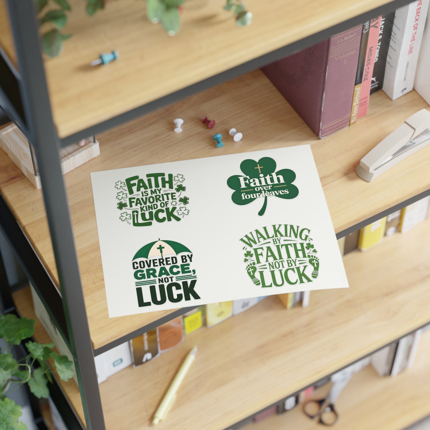 Faith Over Luck Sticker Sheet | Christian Inspirational Stickers