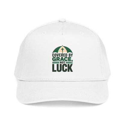 Covered by Grace Not Luck baseball cap | Christian faith hat