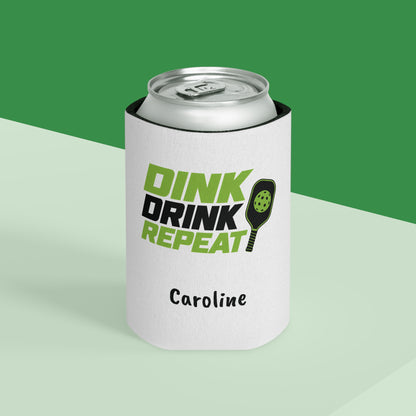 Dink Drink Repeat Can Cooler | Pickleball Paddle Graphic, Personalized Option