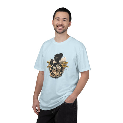 Coffee Kids and Crime Podcast Mom T-Shirt | Coffee Mug Silhouette Tee