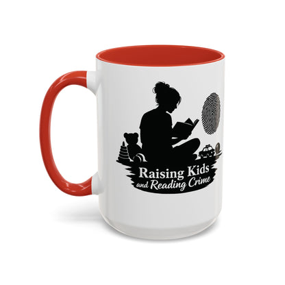 Raising Kids and Reading Crime Mug | Accent Coffee Mug