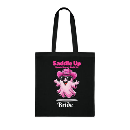 Bride's Ghostly Cotton Tote, Perfect for Bachelorette Parties, Bridal Showers, Halloween, Wedding Planning, Eco-Friendly Tote Bag