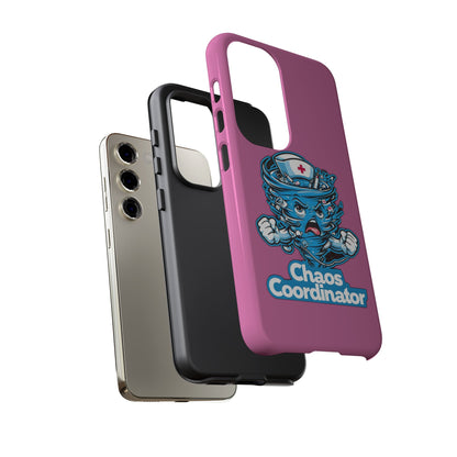 Chaos Coordinator Phone Case, Fun Nurse Gift, Tough Cases for Healthcare Heroes, Unique Cell Phone Cover, Funny Medical Humor/ Pink
