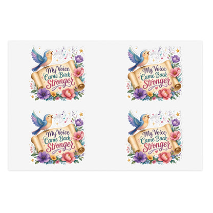 My Voice Came Back Stronger Sticker Sheet | Floral Hummingbird Inspirational