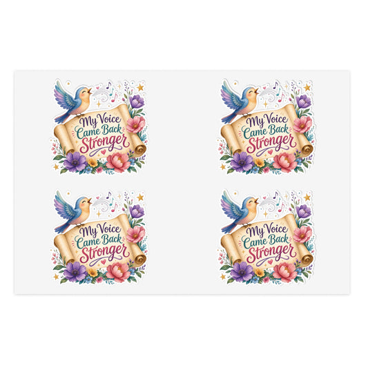 My Voice Came Back Stronger Sticker Sheet | Floral Hummingbird Inspirational