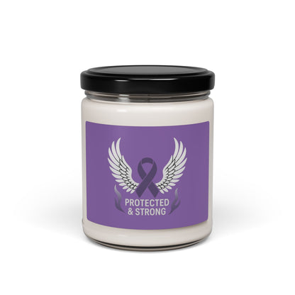 Scented Soy Candle - Protected & Strong, Inspirational Gift for Resilience, Aromatherapy, Home Decor, Self-Care, Awareness