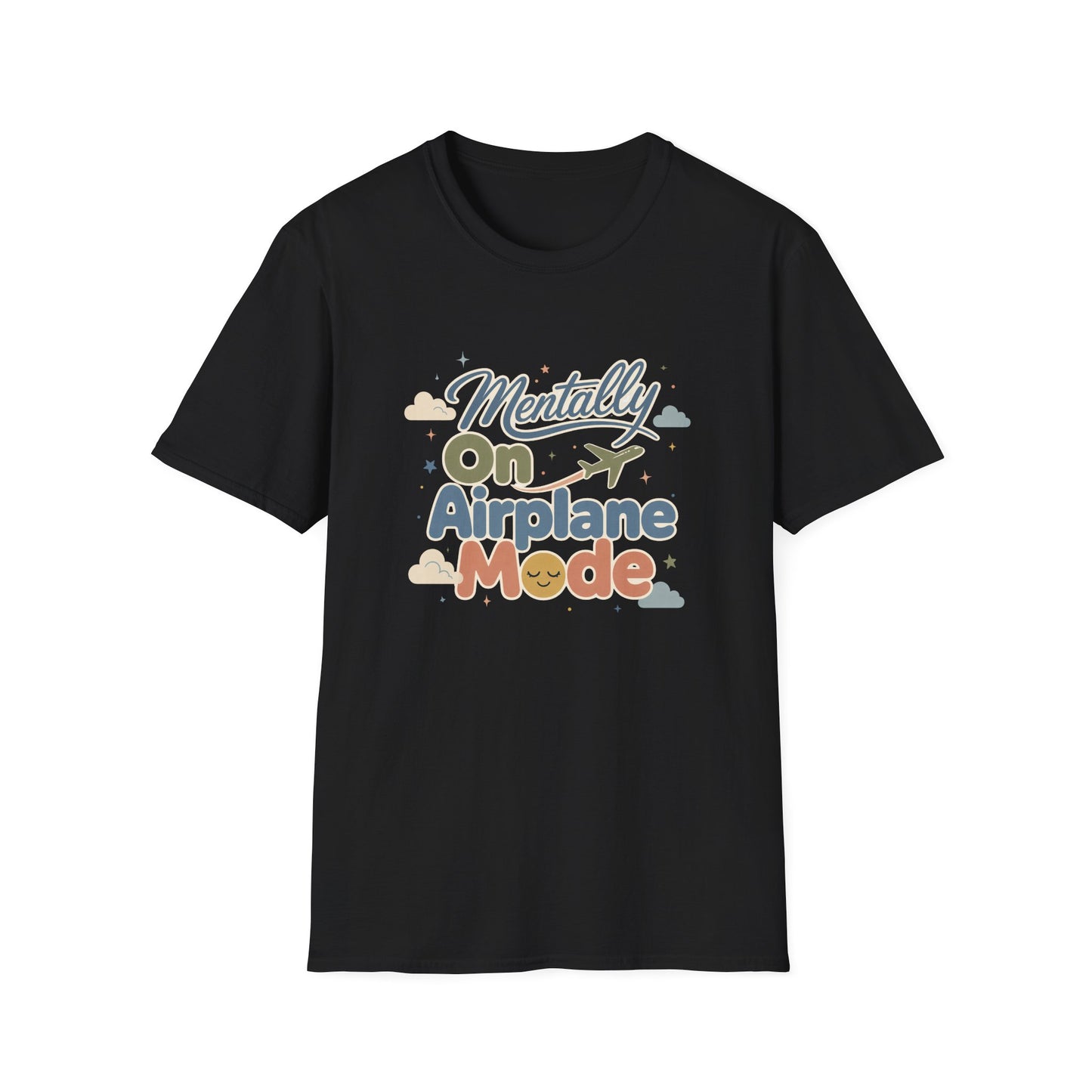 Mentally On Airplane Mode T-Shirt | Travel Plane Graphic