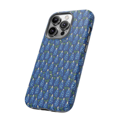 Phone Case, Texas Bluebonnet Tough Case, Navy Floral Phone Cover, Protective iPhone Case, Samsung Galaxy Case, Texas Wildflower Gift